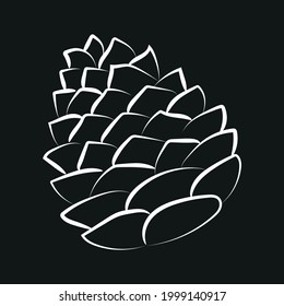 Outline set drawing of cone. Vector illustration.