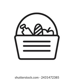 outline set of grocery line icons. linear vector icons