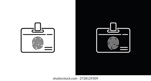 Conjunto de Contornos de Cartão de Identificação com Símbolo de Impressão Digital
