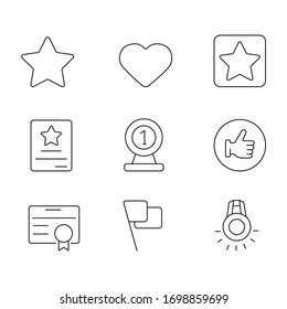 Conjunto de esquemas de iconos vectoriales de medios sociales para el diseño web, aplicación móvil aislada en fondo blanco. Componentes de diseño de UI/UX para sitios web y aplicaciones móviles