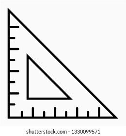 Outline Set square vector icon