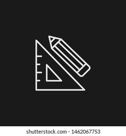 Outline set square vector icon. Set square illustration for web, mobile apps, design. Set square vector symbol.