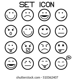 Outline set vector icons. Smiley faces icons. Vector black face. Vector smile icon
Set smiley faces icon. 
