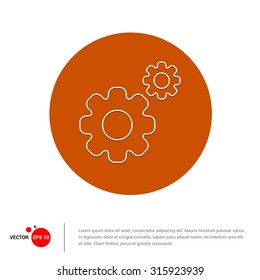 Outline Setting Cog Wheel Icon, Vector Illustration, Flat pictogram icon