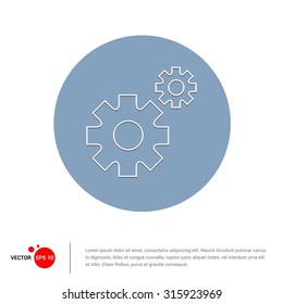 Outline Setting Cog Wheel Icon, Vector Illustration, Flat pictogram icon