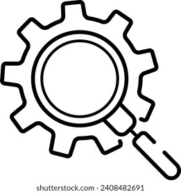 Outline setting icon, Tools, Cog, Gear Sign Isolated on white bac