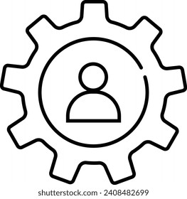Outline setting icon, Tools, Cog, Gear Sign Isolated on white bac