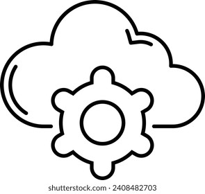 Outline setting icon, Tools, Cog, Gear Sign Isolated on white bac