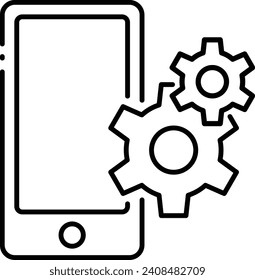 Outline setting icon, Tools, Cog, Gear Sign Isolated on white bac