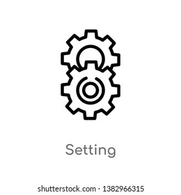outline setting vector icon. isolated black simple line element illustration from ethics concept. editable vector stroke setting icon on white background