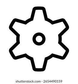 Outline settings icon for options, preferences, or configuration