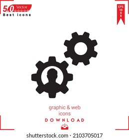 Outline settings Icon. settings icon vector isolated on white background. Graphic design, material-design, Best sellers 2022 icons, mobile application, UI UX design, EPS 10 format vector