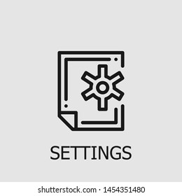 Outline settings vector icon. Settings illustration for web, mobile apps, design. Settings vector symbol.