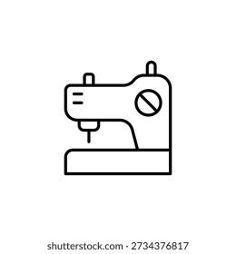 Icono de la máquina de coser de contorno para la sastrería y la moda Artesanía Símbolo lineal