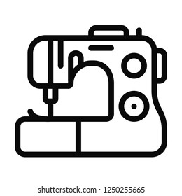 Outline Sewing machine icon vector isolated on white background. Modern, linear vector sign for mobile app and web design.