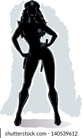 Outline of a sexy cop