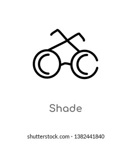 outline shade vector icon. isolated black simple line element illustration from fashion concept. editable vector stroke shade icon on white background
