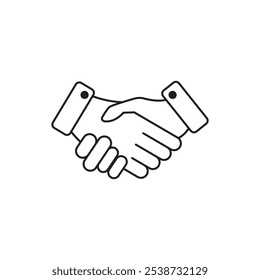 Outline shake hand pixel perfect vector icon