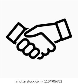 Outline shaking hand pixel perfect vector icon