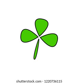 Outline shamrock icon. Vector illustration.