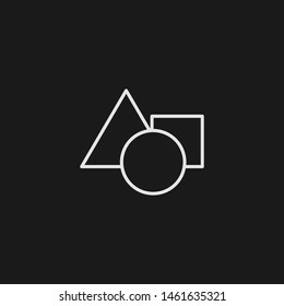 Outline shapes vector icon. Shapes illustration for web, mobile apps, design. Shapes vector symbol.