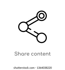 outline share content vector icon. isolated black simple line element illustration from multimedia concept. editable vector stroke share content icon on white background