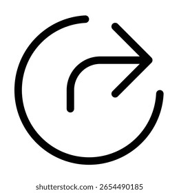 Outline share icon to distribute, send, or spread content