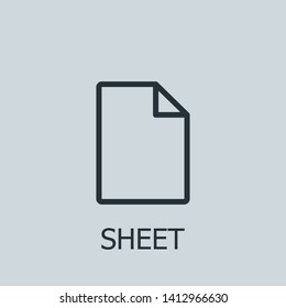 Outline sheet vector icon. Sheet illustration for web, mobile apps, design. Sheet vector symbol.