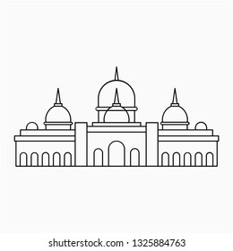 Outline sheikh zayed mosque pixel perfect vector icon