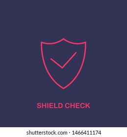 Outline shield check icon.shield check vector illustration. Symbol for web and mobile