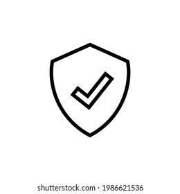 Outline shield flat icon design vector