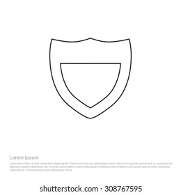Outline shield Icon, Vector Illustration, Flat pictogram icon