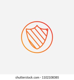 Outline shield icon.gradient illustration vector,security sign symbol