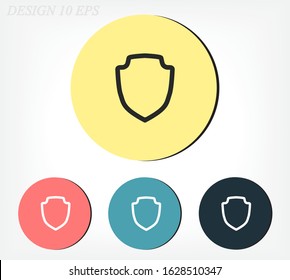 Outline shield line icon isolated on beautiful background. shield icon for website design, mobile app, logo, user interface. Editable stroke. Vector shield illustrator. EPS 10 Shield Line