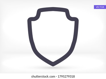 Outline shield line icon isolated on beautiful background. shield icon for website design, mobile app, logo, user interface. Editable stroke. Vector shield illustrator. EPS 10 Shield Line