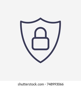 Outline shield lock icon illustration vector symbol