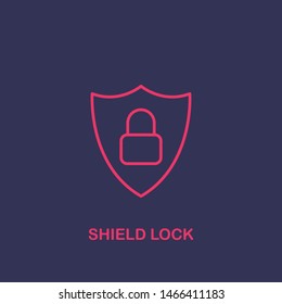 Outline shield lock icon.shield lock vector illustration. Symbol for web and mobile