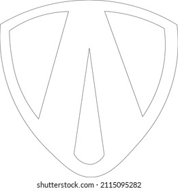 Logo de la pantalla de esquema. Diseño de logotipo de escudos simples, plantilla de logotipo. Icono del vector.