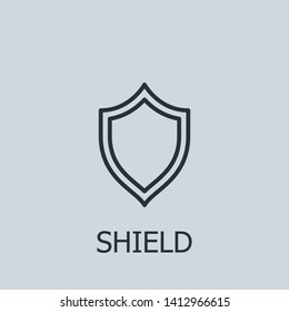 Outline shield vector icon. Shield illustration for web, mobile apps, design. Shield vector symbol.