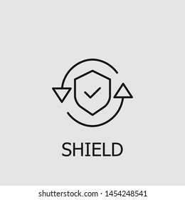 Outline shield vector icon. Shield illustration for web, mobile apps, design. Shield vector symbol.