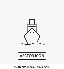 Outline ship  icon illustration vector symbol