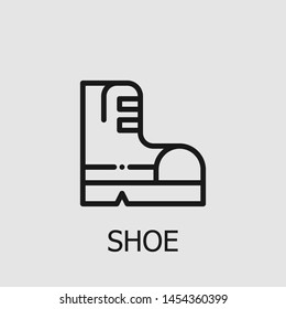 Outline shoe vector icon. Shoe illustration for web, mobile apps, design. Shoe vector symbol.