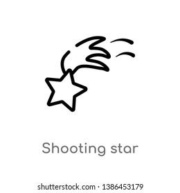 outline shooting star vector icon. isolated black simple line element illustration from astronomy concept. editable vector stroke shooting star icon on white background