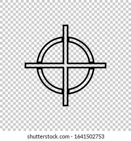 outline shooting target icon vector flat on transparent background