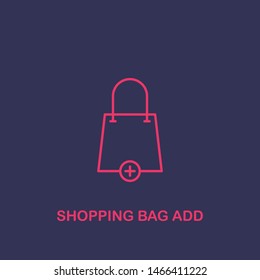Outline shopping bag add icon.shopping bag add vector illustration. Symbol for web and mobile