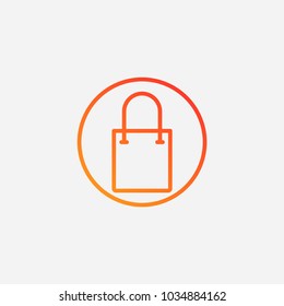 Outline shopping bag icon.gradient illustration isolated vector sign symbol