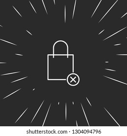 Outline shopping bag remove icon illustration isolated vector sign symbol
