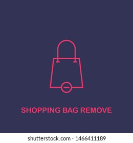 Outline shopping bag remove icon.shopping bag remove vector illustration. Symbol for web and mobile