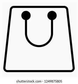 Outline shopping bag vector icon