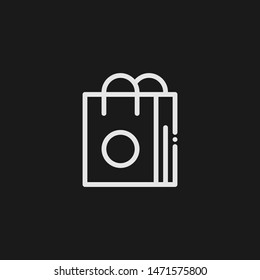 Outline shopping bag vector icon. Shopping bag illustration for web, mobile apps, design. Shopping bag vector symbol.